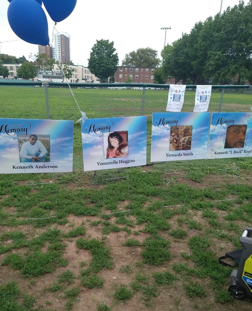 2022 In Loving Memory memorial display at Winnin Against Addiction walk honoring community members lost to addiction