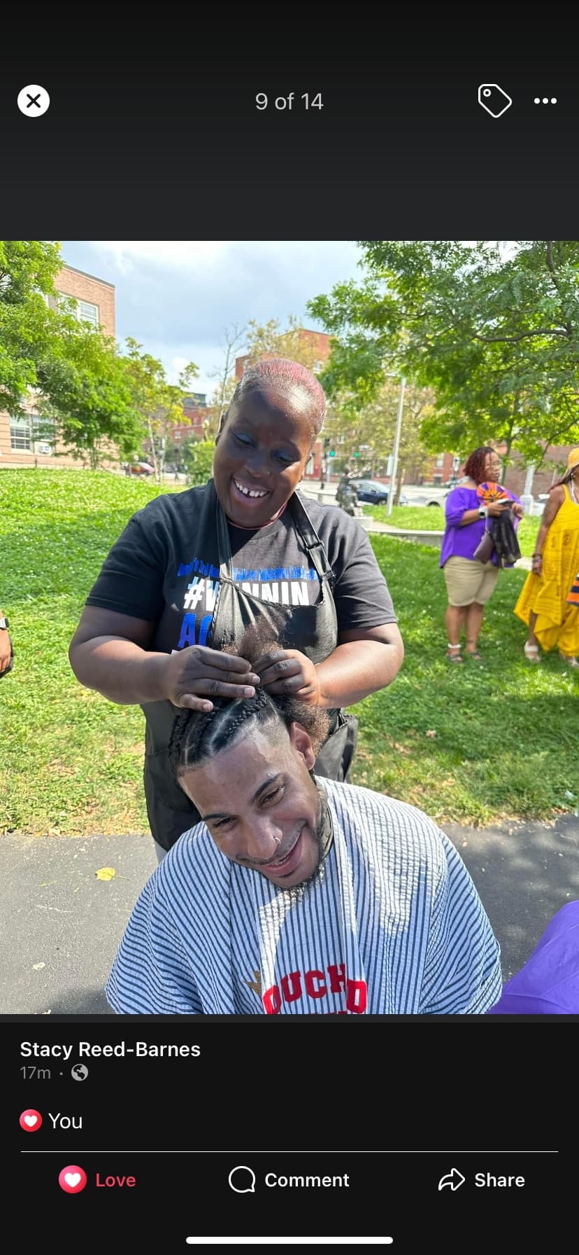 2022 free haircut services provided at Winnin Against Addiction community outreach event in Boston